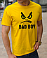 Топові чоловічі якісні футболки з принтом Поганий хлопчик,бавовняні футболка для боксу розмір S, фото 4