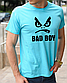 Топові чоловічі якісні футболки з принтом Поганий хлопчик,бавовняні футболка для боксу розмір S, фото 8