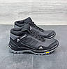 Чоловічі кросівки Adidas Terrex winter зимові з хутром черевики Адідас Терекс чорні шкіряні зима, фото 5