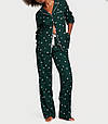 Піжама Victoria's Secret Flannel Long Pajama Set (Green snow), S, фото 3