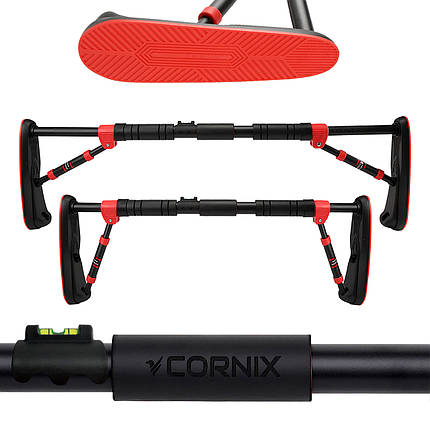 Турнік розсувний Cornix Elite 65-90 см XR-0289 Black/Red, фото 1