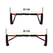 Турнік розсувний Cornix Elite 65-90 см XR-0289 Black/Red, фото 4