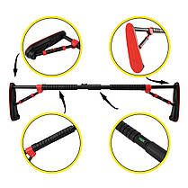 Турнік розсувний Cornix Elite 100-140 см XR-0291 Black/Red, фото 3