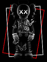 Неонова картина нічник KAWS 60 х 80 см з неоновими вставками. Неонова картина, картина на подарунок., фото 3