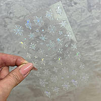 Слайдер 3Д Сніжинки F-1001 Silver Holographic