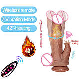 Ділдо 19.5 фалоімітатор Flight of Fancy вібратор на пульті 7 режимів з стимуляцією клітора, фото 2