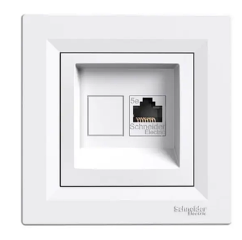 Розетка Schneider Electric Asfora RJ45 5е UTP комп'ютерна Біла (KG-11754)