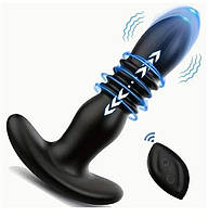 Вібромасажер вібратор телескопічний ділдо Flight of Fancy анальний масажер чорний