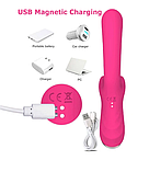 Вакумний вібратор для жінок G-Spot 2 в 1 смоктання клітора стимулятор клітора фалоімітатор темно рожевий, фото 9