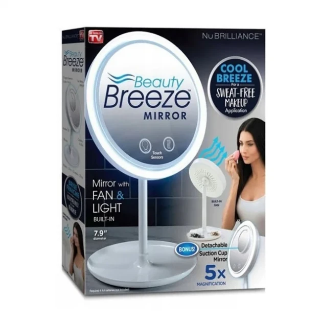 Дзеркало настільне з підсвіткою і вентилятором Beauty Breeze Mirror AND LY-699