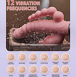 Вібратор 3 в 1 Rabbit G Spot Clitoris Фаллоімітатор-кролик анальний 11см акумуляторний рожевий, фото 3