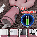 Вібратор 3 в 1 Rabbit G Spot Clitoris Фаллоімітатор-кролик анальний 11см акумуляторний рожевий, фото 6