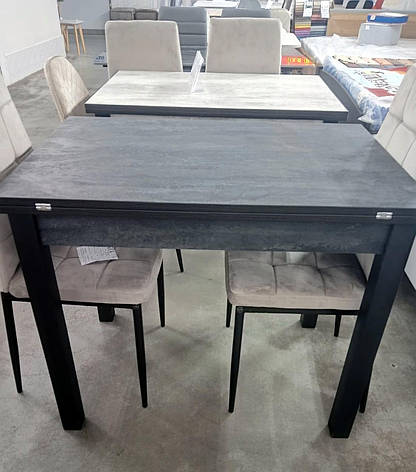 Стіл розкладний для маленької кухні Ажур Fusion Furniture, колір венге / стільниця вугольний камінь, фото 1