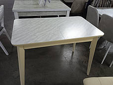 Розкладний стіл на кухню, стільниця покрита термопластиком, модель Марс, кольори та пластик на вибір, фото 2