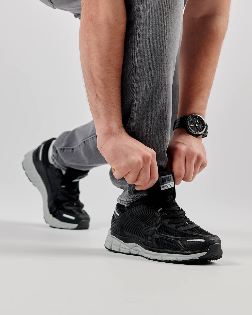 Чоловічі кросівки Nike Vomero 5 New Black Grey, кеди Найк шкіра текстиль чорні весни осінь. Чоловіче взуття