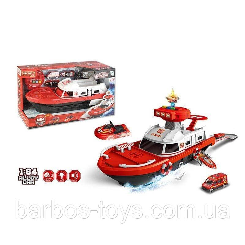 Великий іграшковий корабель зі звуком і світлом 660 A-247 для дітей з вертолітним майданчиком