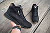 Зимові чоловічі кросівки Reebok black winter з хутром черевики Рібок чорні шкіряні теплі, фото 4