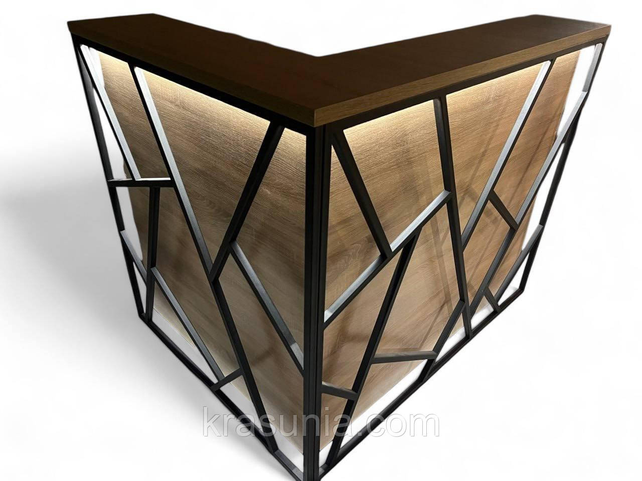 Стійка адміністратора кутова Loft з підсвічуванням