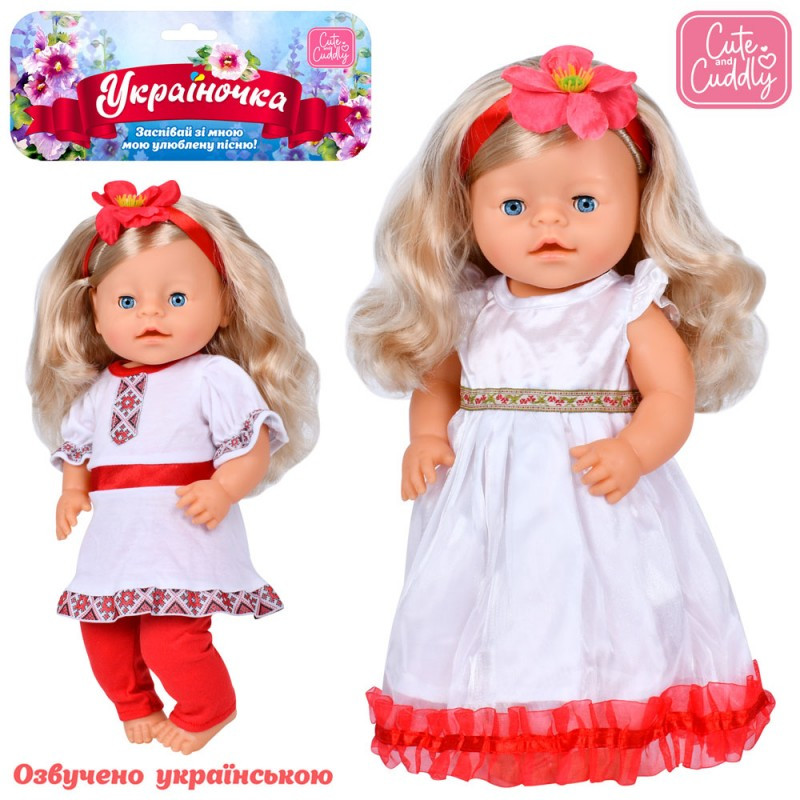 Лялька M 5998 I UA Україночка, 39 см, п'єп-піщає, музика (українська), 2 пісні, 2 різновиди, на батарейках, фото 1