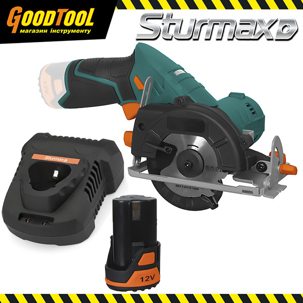 Пила циркулярна акумуляторна 12В Sturmax CSM5012CL (БЕЗ АКУМУЛЯТОРА ТА ЗАРЯДНОГО ПРИСТРОЮ)