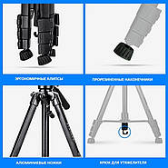 150 см Відеоштатив Yunteng VCT-60 для знімання/камера до 3 кг, фото 6