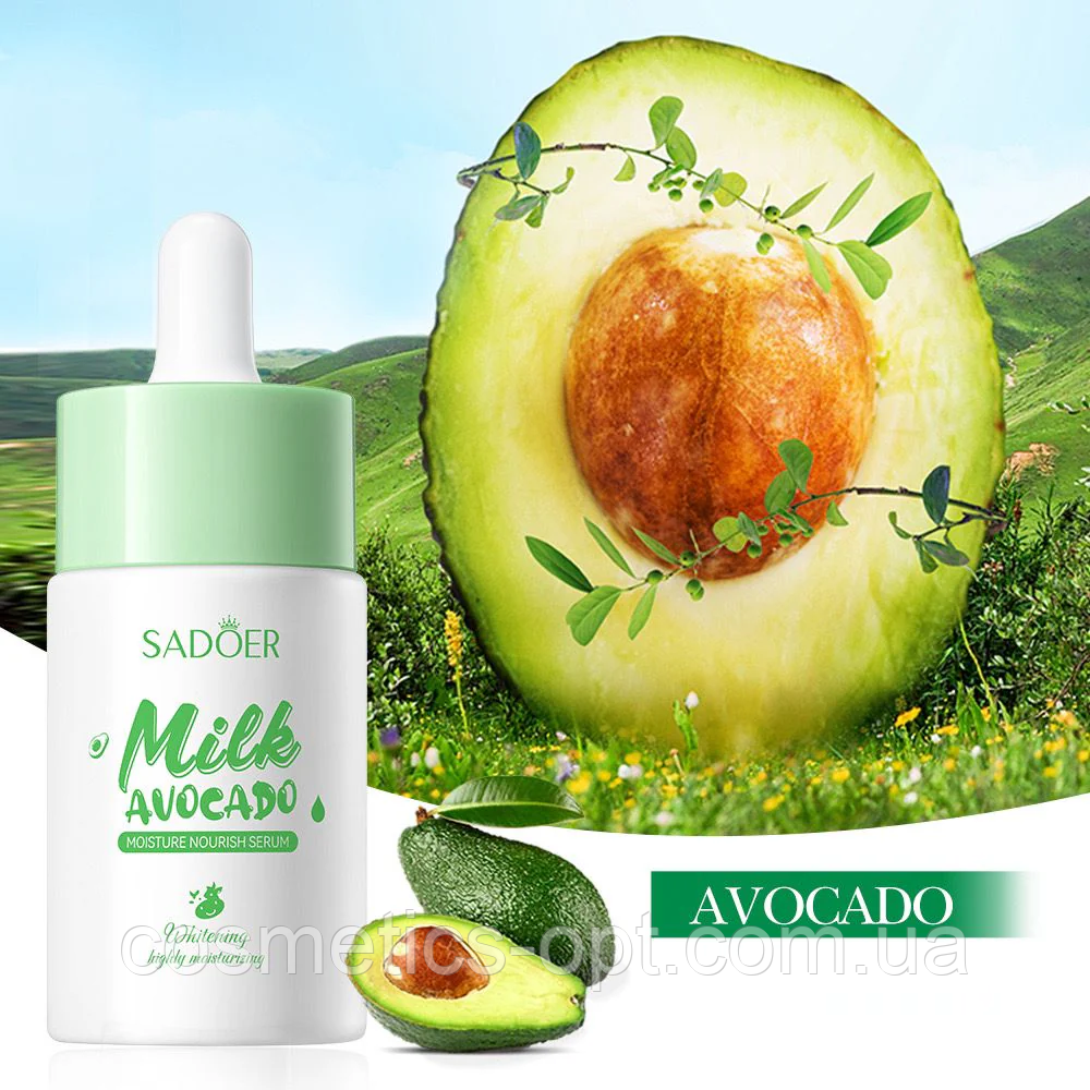 Бустерна сироватка збагачена авокадо та поживним молочком Sadoer Milk Avocado Hydro Boost Serum, 30 мл
