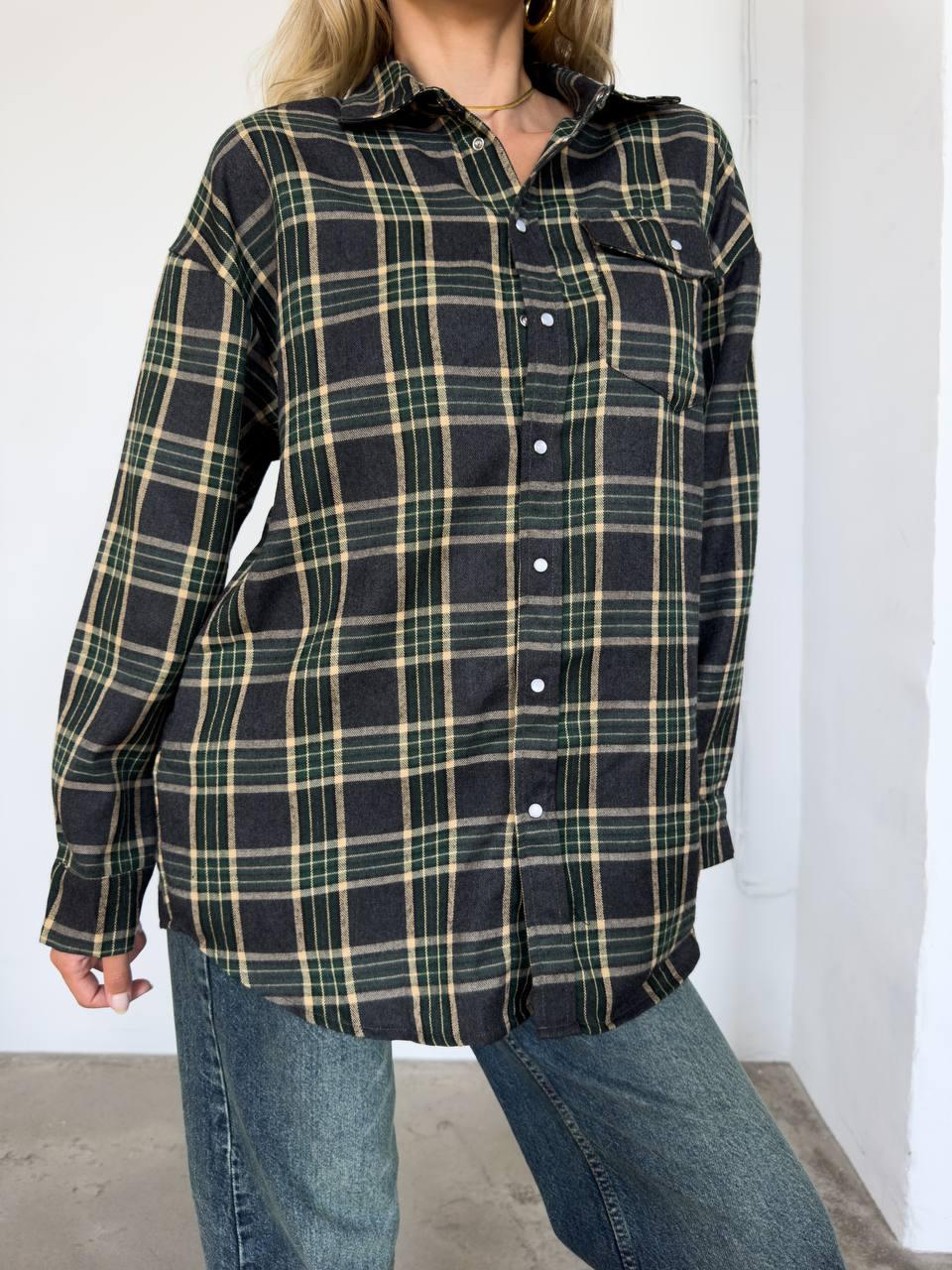 Жіноча картата сорочка на кнопках різнобарвна (р. 42-46) 77131083, фото 1