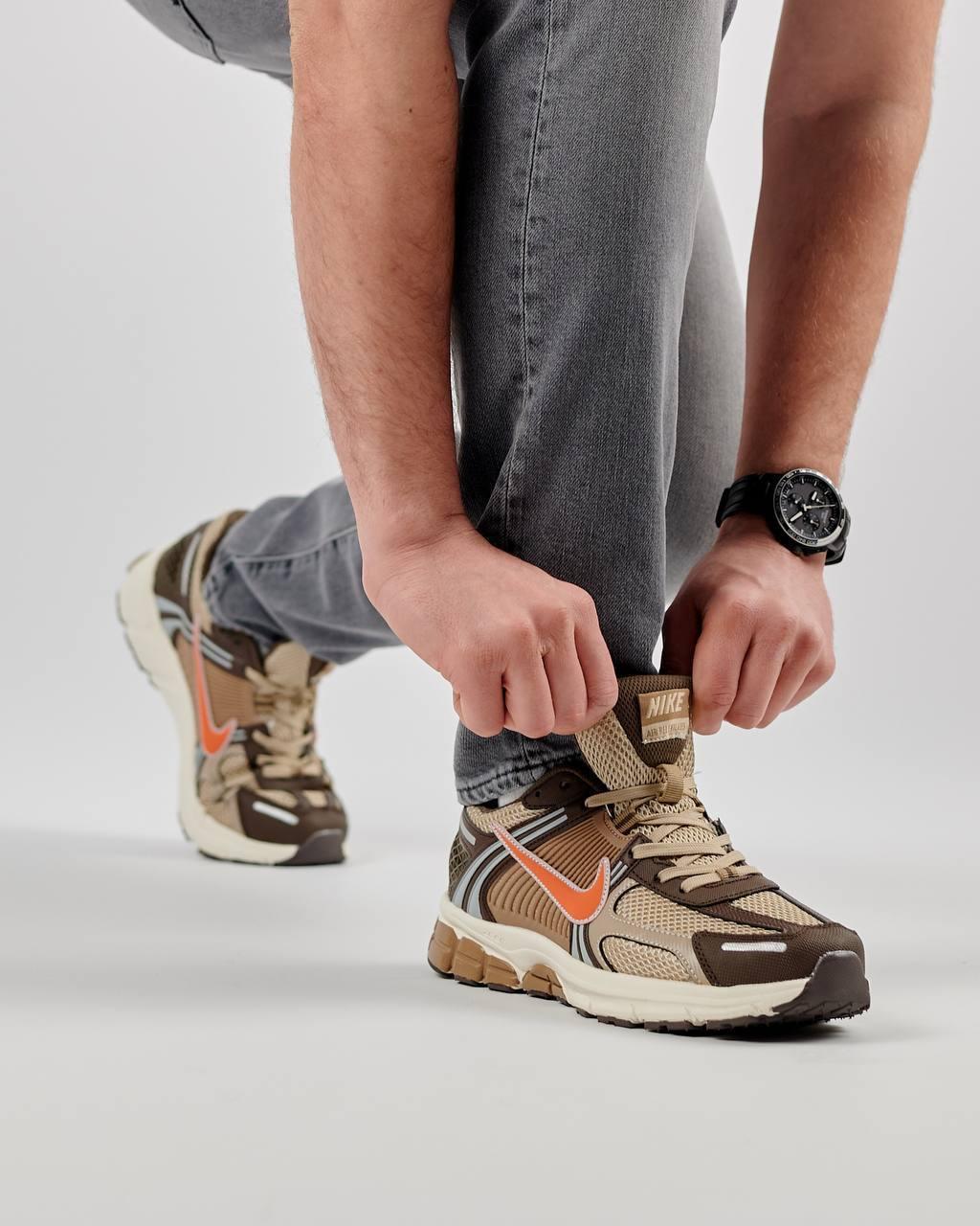 Чоловічі кросівки Nike Vomero 5 New Brown Orange, кеди Найк шкіра текстиль весна осінь. Чоловіче взуття