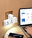 Розетка подвійна з USB-A/2,4A та Type-C  зарядкою вимикачем та нічником 2500W 10А 220V ( код: LD-2311 ), фото 5