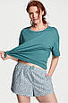 Піжама Victoria's Secret Cotton Short Tee-Jama (French Sage Ditsy Floral), L, фото 4