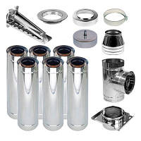 Комплект нержавеющего дымохода Ø120/180 мм, нерж/нерж 1 мм (стандарт)