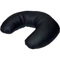 Подушка підголовник з екошкіри Підкова для кушетки та масажного столу розмір 35*29 колір чорний