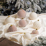 Новорічні ігнрашки набір "Оксамит" 40 шт. Бежевий. Подарунковий набір ялинкових кульок Кульки на ялинку, фото 3