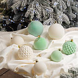 Новорічні іграшки набір "Оксамит" 40 шт. М'ятний. Подарунковий набір ялинкових кульок Кульки на ялинку, фото 3
