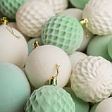 Новорічні іграшки набір "Оксамит" 40 шт. М'ятний. Подарунковий набір ялинкових кульок Кульки на ялинку, фото 4