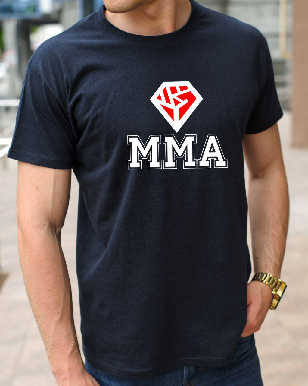 Чоловічі футболки MMА, бавовняна футболка з принтом ММА діамант, розмір S, фото 1