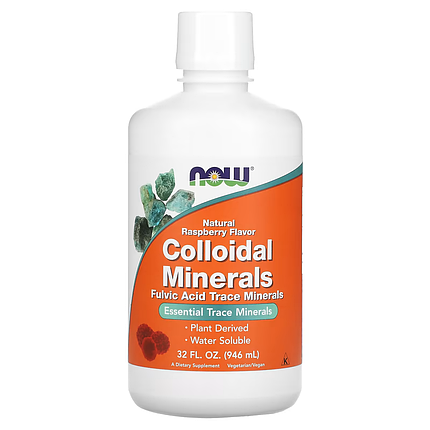 Колоїдні мінерали NOW Foods Colloidal Minerals 946 ml Raspberry, фото 1