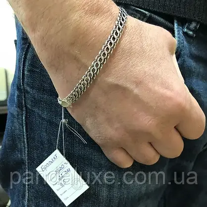 Браслет срібний з чорнінням Пітон, ширина 7 мм, фото 4