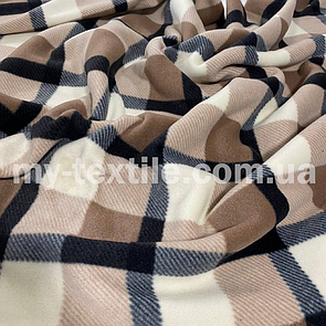 Фліс принт поларктек карта Бежевий з молочним