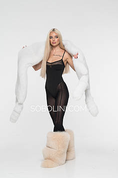 Високі чобітки з хутра песця повністю всередині