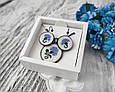 Сережки і кулон з вишивкою "Волошки", фото 4