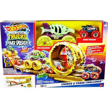 Набір "Заряджай та переслідуй" серії "Power Smashers" Monster Trucks Hot Wheels HXT05