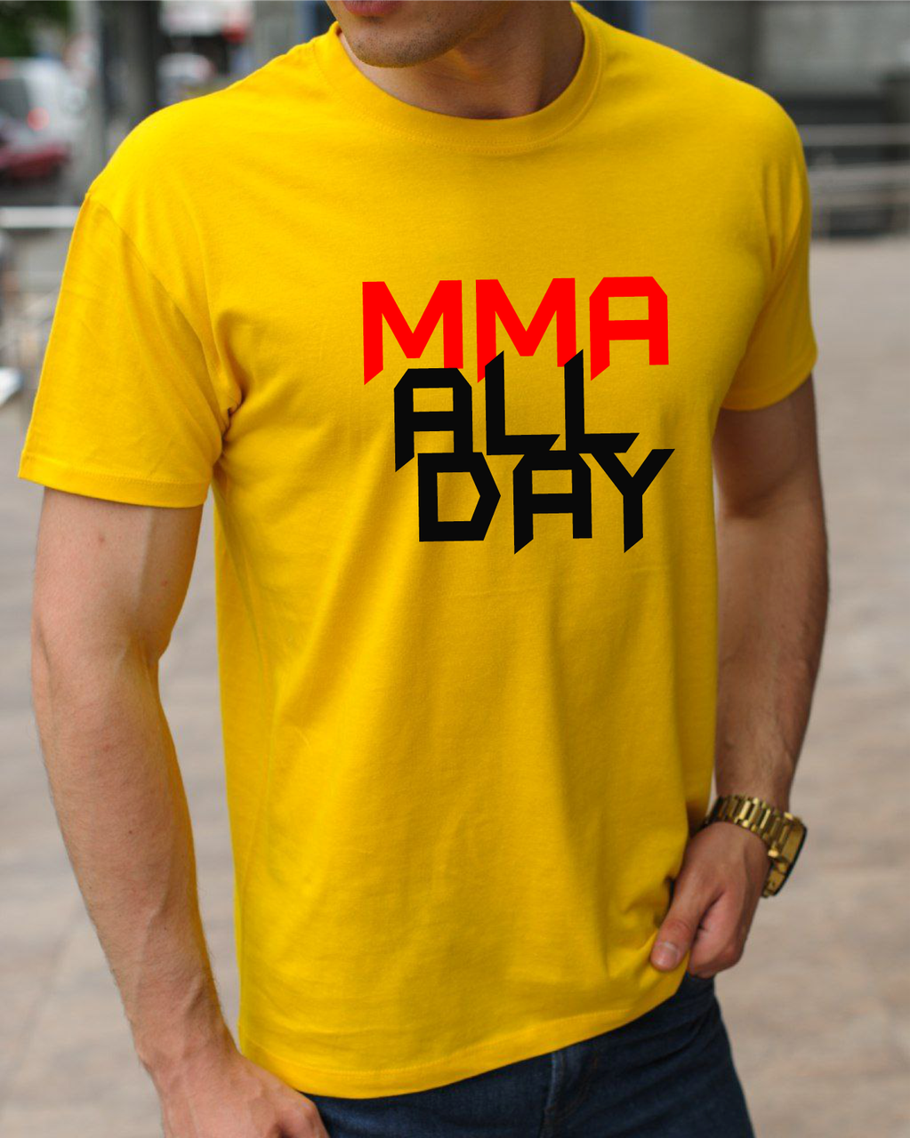 Футболки чоловічі MMА,боксерські принти,бавовняна футболка з принтом ММА весь день,розмір S, фото 1
