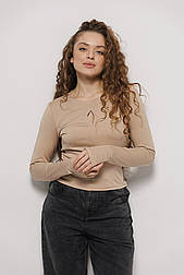 Жіночий лонгслів із вирізом на грудях і рукавах