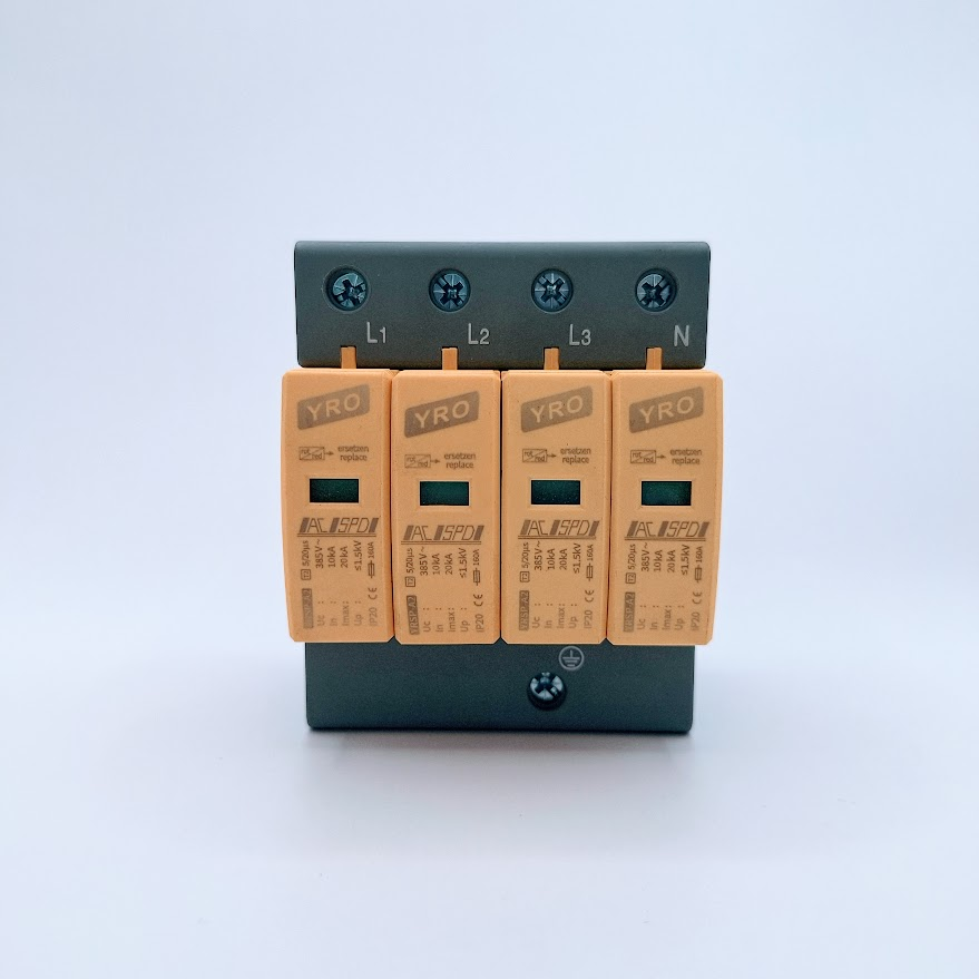 ОПН захист від перенапруг YRSP-A2 AC385V, 4Р, 10-20кA, змінна напруга 385В Т2