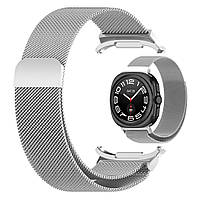 Магнітний ремінець Milanese Loop для Samsung Galaxy Watch Ultra (L705) | HMU | 23 мм | сріблястий