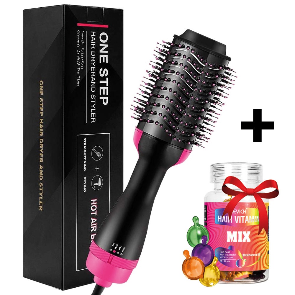 Фен щітка для волосся One Step Hair Dryer + Подарунок Капсули для волосся Sevich / Повітряний стайлер для укладання