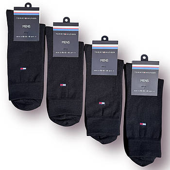 Шкарпетки чоловічі демісезонні бавовна Tommy Hilfiger, Туреччина, розмір 40-42, чорні, 04474