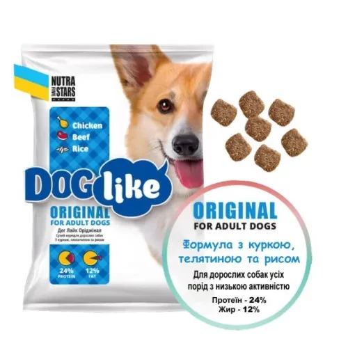 Сухий корм для собак DOG LIKE ORIGINAL з куркою та яловичиною 10 кг