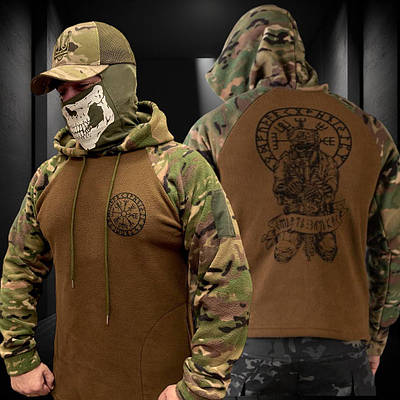 Флісова термокофта койот "Рунічний компас" / Флісова тактична кофта